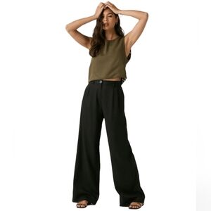 Vetta Woman's Wide Leg Trouser City Capsule Black Size 12 NWT